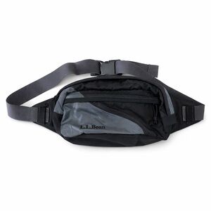 L.L.Bean Stowaway Fanny Pack Waist Bag Black Gray Lightweight Outdoor Hiking